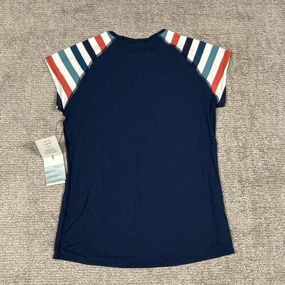 Carve Designs Beach Rashguard Womens Large Swim Shirt Navy Blue UPF 50 New - Picture 8 of 8